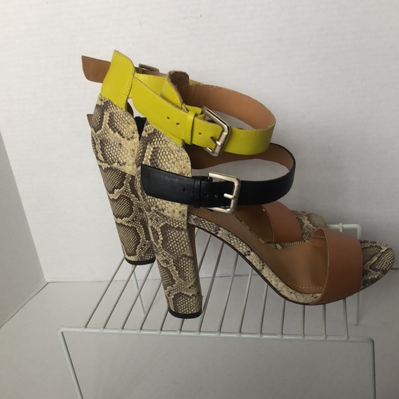 ZARA COLLECTION Color Block and Animal Print Heeled Sandals/PREOWNED - Picture 10 of 17
